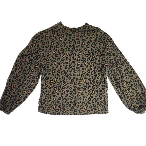 Vans Leopard Printed Boxy Mock Neck Long Sleeve T-Shirt Small - Picture 5 of 7